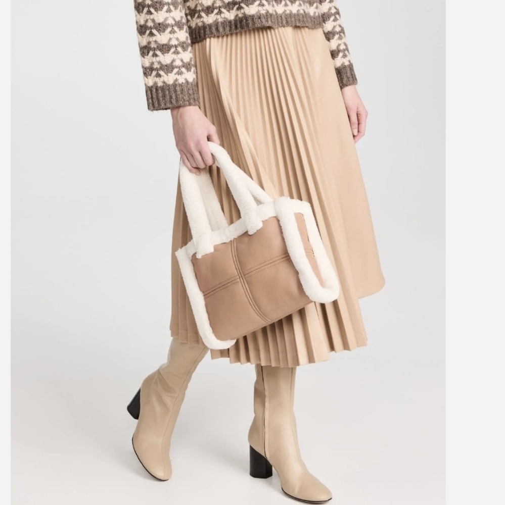 Stand Studio Tan and Cream Small Tote Bag NWT
